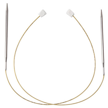 181-7 Спицы для вязания Addi круговые металлические с фиксаторами на лесках klubok-motok