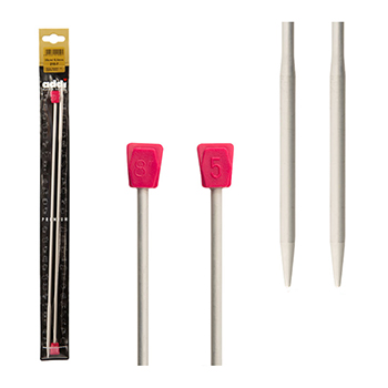 210-7 Спицы для вязания Addi прямые алюминиевые с утолщением klubok-motok