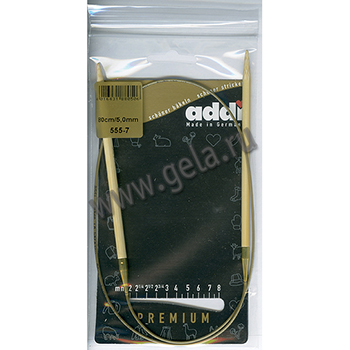 555-7 Спицы для вязания Addi круговые бамбуковые klubok-motok