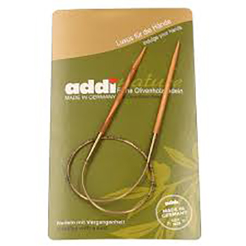 575-7 Спицы для вязания Addi круговые из оливкового дерева 40 см klubok-motok
