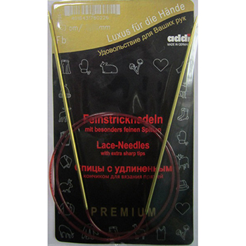 755-7 Спицы для вязания Addi круговые с удлиненным кончиком позолоченные klubok-motok