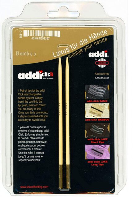 Дополнительные спицы для вязания Addi к addiClick BAMBOO, бамбуковые, 3.5 мм, арт.556-7/3.5-000