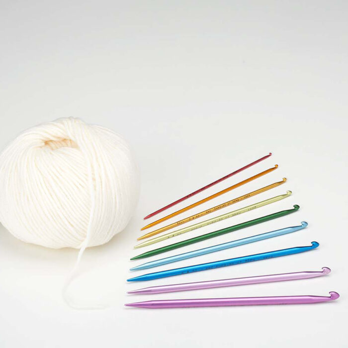 Крючок ADDI со спицей на конце 2,5мм, 15см, алюминий addiDuett, арт.230-7/2.5-15