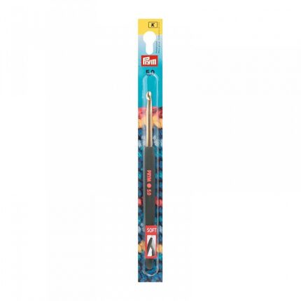 Крючок для вязания Prym, алюминий, с цветной ручкой 14см, 5мм арт.195178