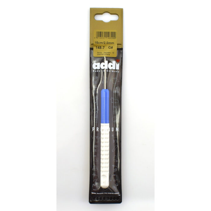 Крючок вязальный addi 2 мм, 15 см, с пластиковой ручкой, арт.148-7/2-15 Крючок вязальный addi 2 мм, 15 см, с пластиковой ручкой, арт.148-7/2-15