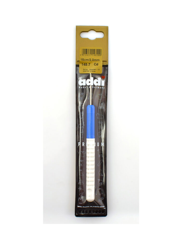 Крючок вязальный addi 2 мм, 15 см, с пластиковой ручкой, арт.148-7/2-15 Крючок вязальный addi 2 мм, 15 см, с пластиковой ручкой, арт.148-7/2-15