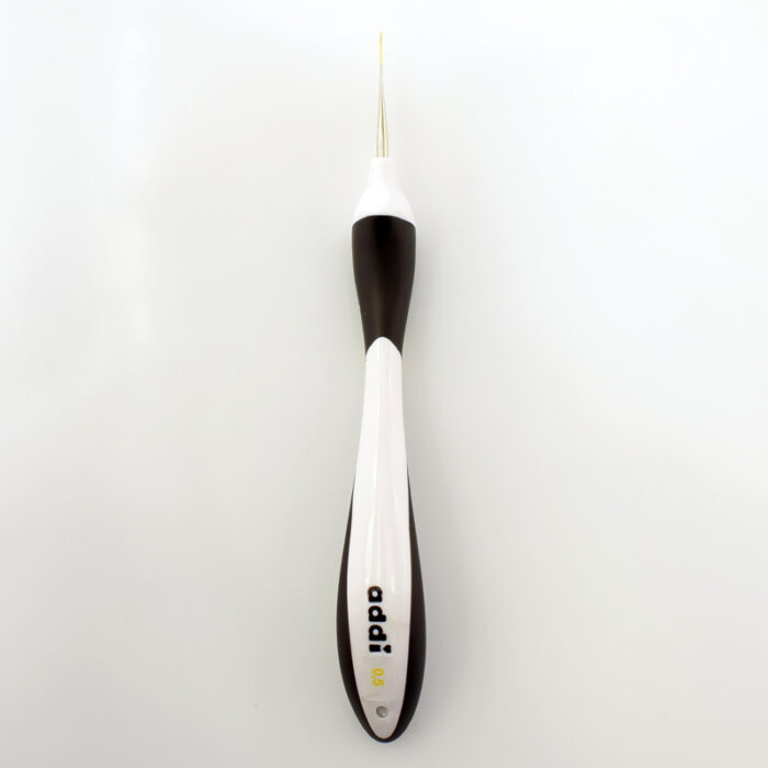 Крючок вязальный addi Swing Mini 0.5 мм, 16 см, с эргономичной пластиковой ручкой, арт.145-7/0.5-16