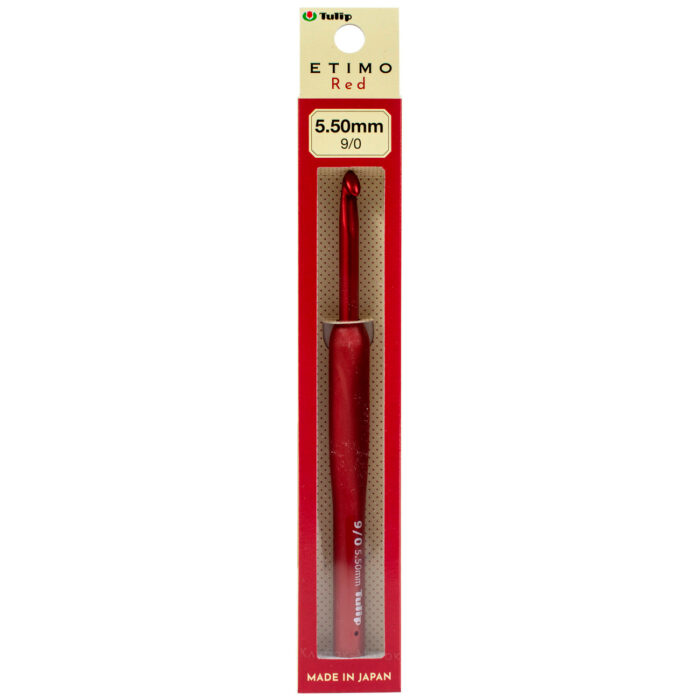 Крючок вязальный с ручкой Tulip 5,5мм, ETIMO Red, красный, алюминий, арт.TED-090e Крючок вязальный с ручкой Tulip 5,5мм, ETIMO Red, красный, алюминий, арт.TED-090e