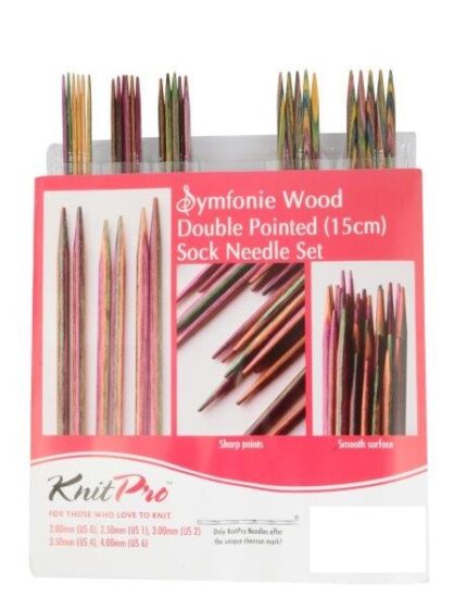 Набор чулочных спиц KnitPro Symfonie, длина 15см, дерево, арт.20651