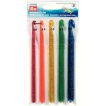 Набор крючков для вязания Prym POP (в наборе: крючки 5мм, 6мм, 7мм, 8мм, 10мм), пластик, многоцветный, 5 видов крючков в наборе, арт.218599