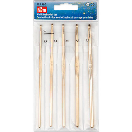 Набор крючков для вязания Prym (в наборе: крючки-2,5мм, 3мм, 3,5мм, 4мм, 5мм), алюминий, арт.195990