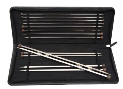 Набор прямых спиц KnitPro Nova cubics, длина 35см, металлические кубические, арт.12366