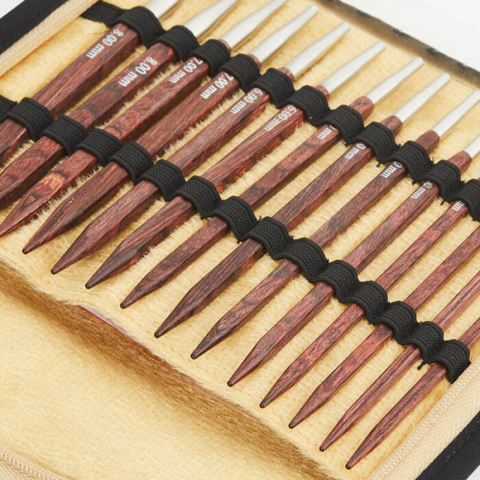 Набор съемных спиц KnitPro Deluxe Cubics Symfonie-Rose, деревянные, кубические, 7 размеров, длина 11.5см, арт.25613