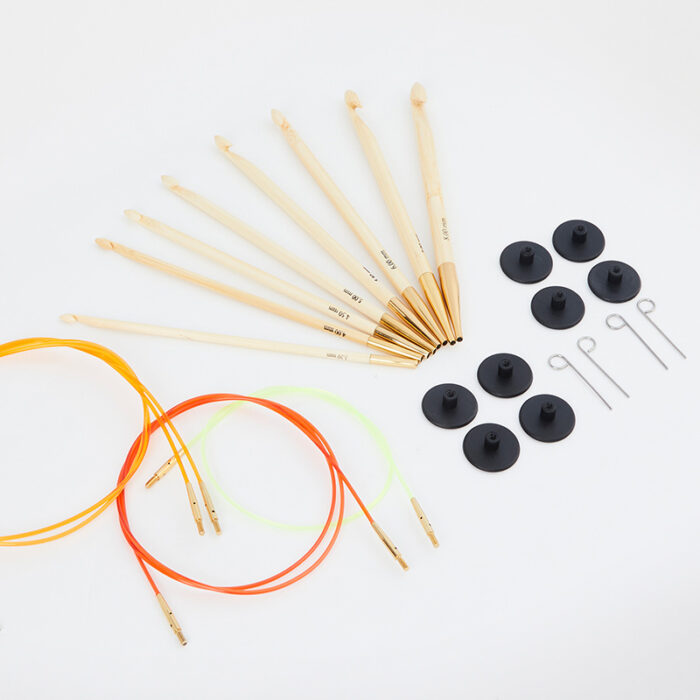 Набор съемных тунисских крючков KnitPro Bamboo, бамбуковые, арт.22550