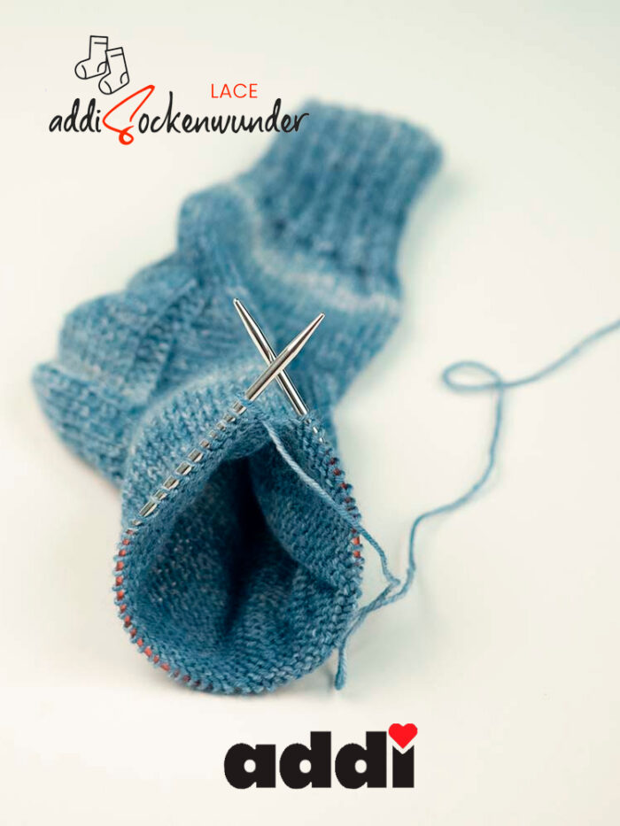 Спицы Addi круговые носочные 3.75 мм, 25 см, Sockenwunder LACE, арт.710-7/3.75-25