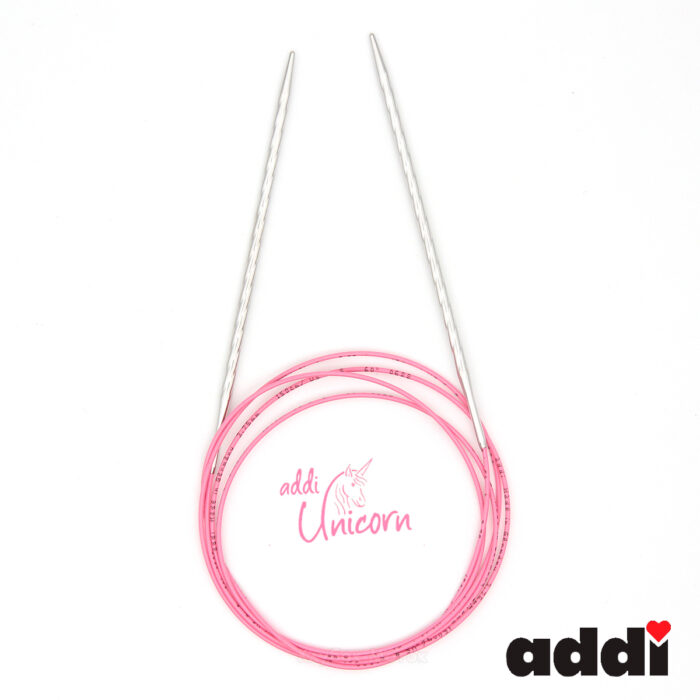 Спицы addi Unicorn 100 см, 4 мм, металлические круговые супергладкие 115-7/4-100
