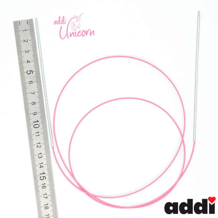 Спицы addi Unicorn 120 см, 3 мм, металлические круговые супергладкие 115-7/3-120