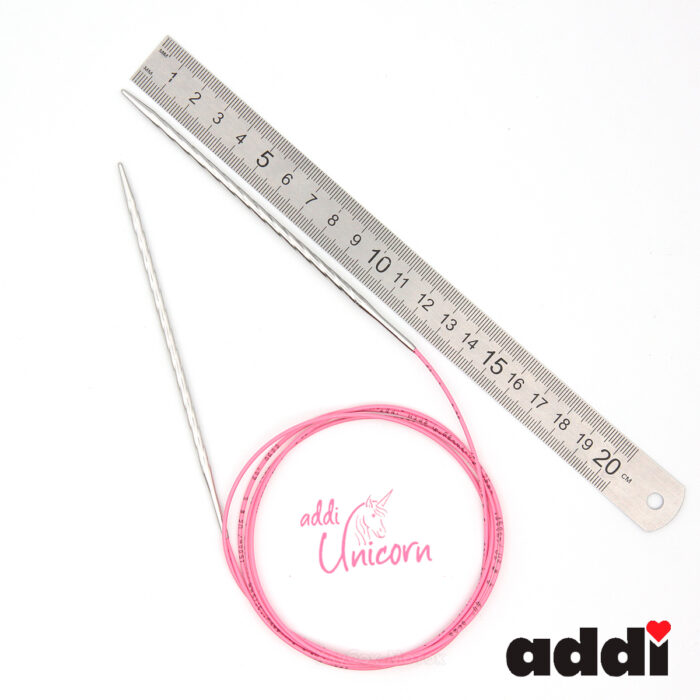 Спицы addi Unicorn 120 см, 4 мм, металлические круговые супергладкие 115-7/4-120
