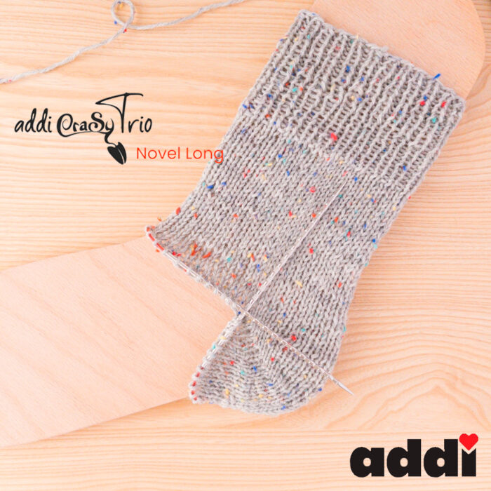 Спицы addiCrasyTrioNovel Long 30 см, 6.5 мм, чулочные гибкие металлические c квадратным кончиком, арт.770-2/6.5-30