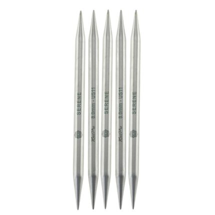 Спицы чулочные KnitPro Mindful 15см, 8мм, нержавеющая сталь, серебристый, 5шт в упаковке, арт.36016