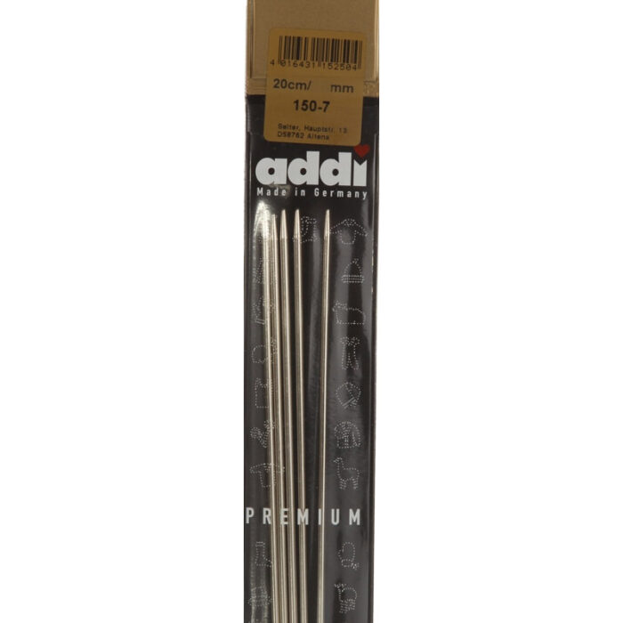 Спицы для вязания Addi чулочные стальные, 1,75 мм, 20 см 5 шт, арт.150-7/1.75-20