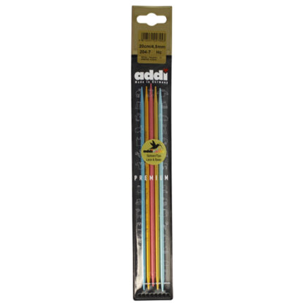 Спицы для вязания Addi чулочные сверхлегкие addiColibri, 4.5 мм, 20 см, 5 шт., арт.204-7/4.5-20