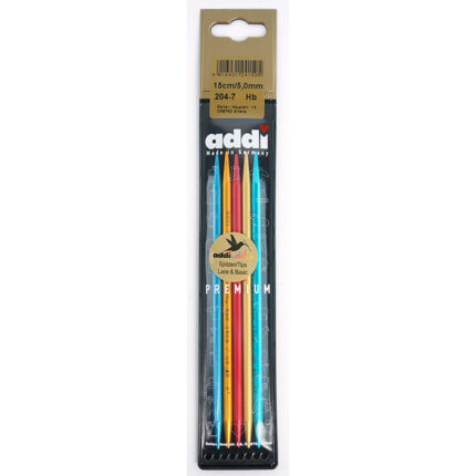 Спицы для вязания Addi чулочные сверхлегкие addiColibri, 5 мм, 15 см, 5 шт, арт.204-7/5-15