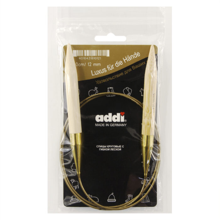 Спицы для вязания Addi круговые бамбуковые, 12 мм, 100 см, арт.555-7/12-100