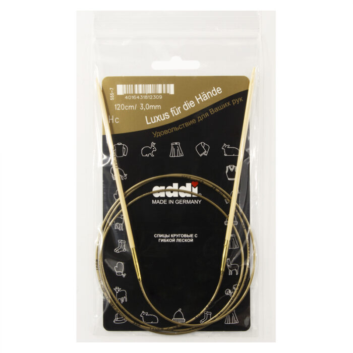 Спицы для вязания Addi круговые бамбуковые, 3 мм, 120 см, арт.555-7/3-120