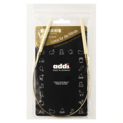 Спицы для вязания Addi круговые бамбуковые, 6 мм, 40 см, арт.555-7/6-40