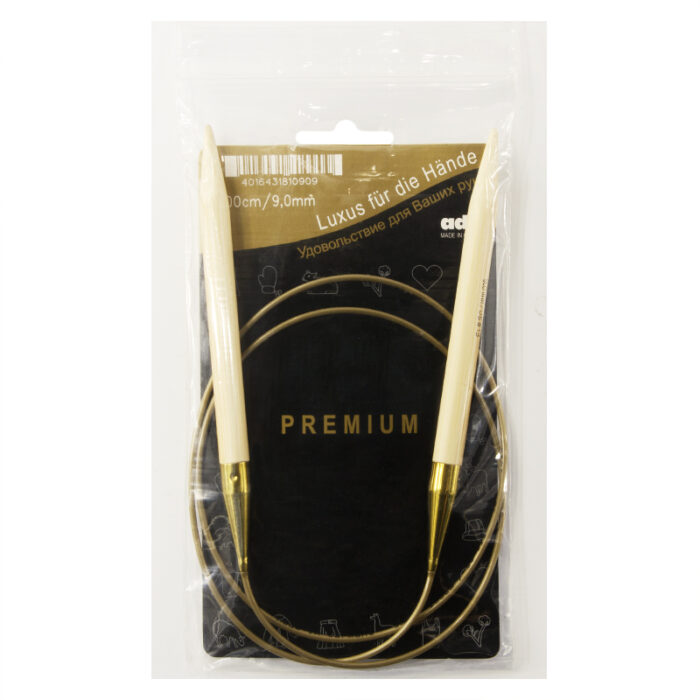 Спицы для вязания Addi круговые бамбуковые, 9 мм, 100 см, арт.555-7/9-100