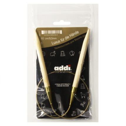 Спицы для вязания Addi круговые бамбуковые, 9 мм, 60 см, арт.555-7/9-60