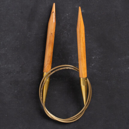 Спицы для вязания Addi круговые из оливкового дерева, 10 мм, 80 см, арт.575-7/10-80