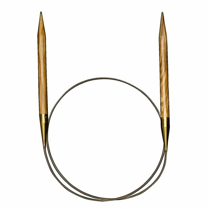 Спицы для вязания Addi круговые из оливкового дерева, 10 мм, 80 см, арт.575-7/10-80