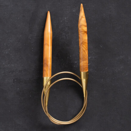 Спицы для вязания Addi круговые из оливкового дерева, 12 мм, 80 см, арт.575-7/12-80