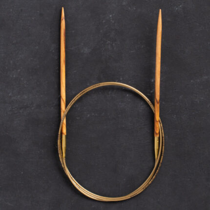 Спицы для вязания Addi круговые из оливкового дерева, 4 мм, 100 см, арт.575-7/4-100