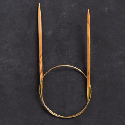 Спицы для вязания Addi круговые из оливкового дерева, 4,5 мм, 60 см, арт.575-7/4.5-60