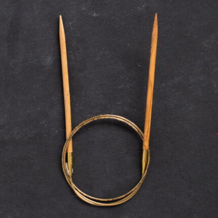 Спицы для вязания Addi круговые из оливкового дерева, 4,5 мм, 80 см, арт.575-7/4.5-80