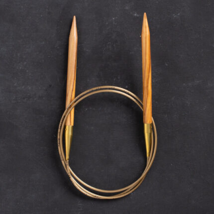 Спицы для вязания Addi круговые из оливкового дерева, 7 мм, 100 см, арт.575-7/7-100