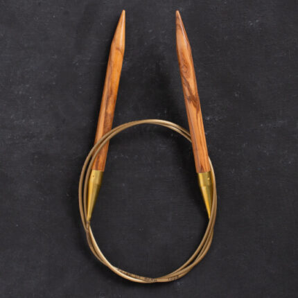 Спицы для вязания Addi круговые из оливкового дерева, 9 мм, 100 см, арт.575-7/9-100