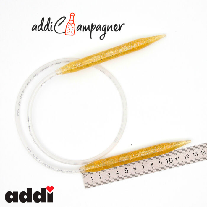 Спицы для вязания Addi круговые пластиковые 60см, 7 мм, addiChampagne, арт.405-7/7-60