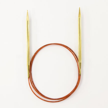 Спицы для вязания Addi круговые позолоченные с удлиненным кончиком, 5,5 мм, 100 см, арт.755-7/5.5-100