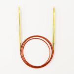 Спицы для вязания Addi круговые позолоченные с удлиненным кончиком, 5,5 мм, 120 см, арт.755-7/5.5-120