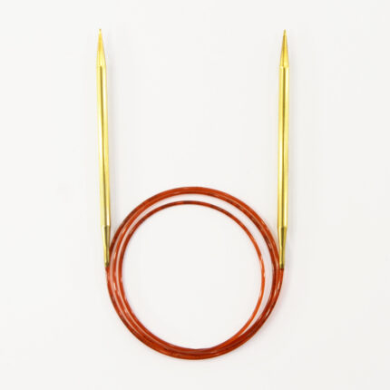 Спицы для вязания Addi круговые позолоченные с удлиненным кончиком, 5,5 мм, 120 см, арт.755-7/5.5-120