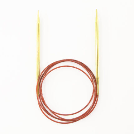 Спицы для вязания Addi круговые позолоченные с удлиненным кончиком, 5,5 мм, 150 см, арт.755-7/5.5-150