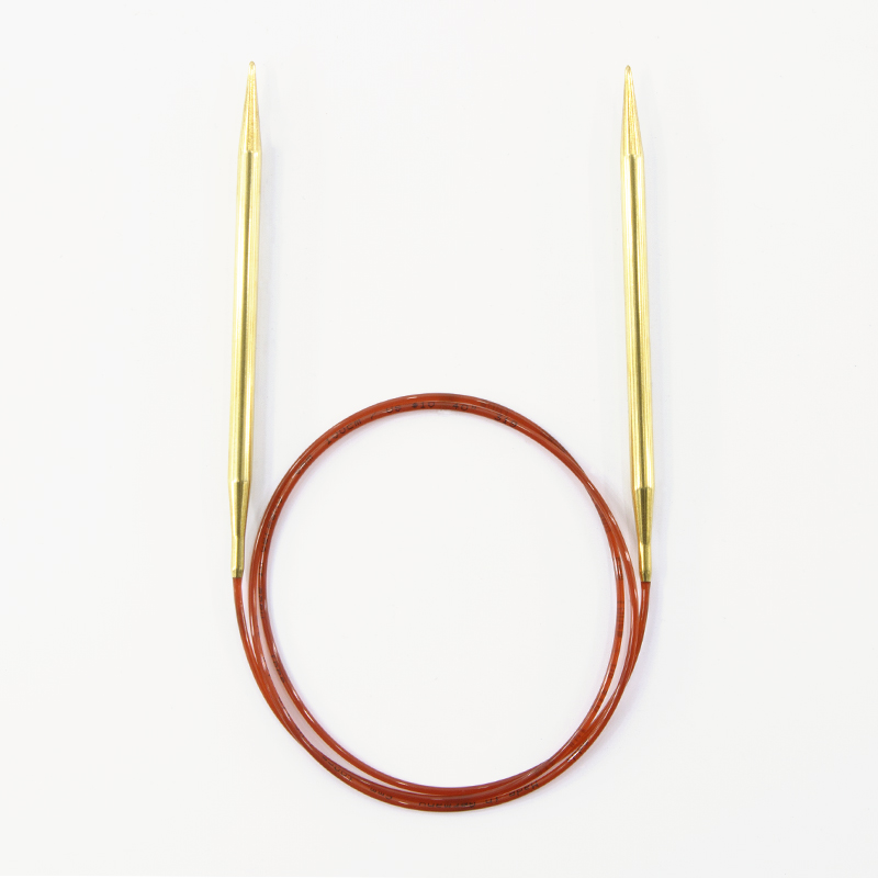 Спицы для вязания Addi круговые позолоченные с удлиненным кончиком, 6 мм, 100 см, арт.755-7/6-100 Спицы для вязания Addi круговые позолоченные с удлиненным кончиком, 6 мм, 100 см, арт.755-7/6-100