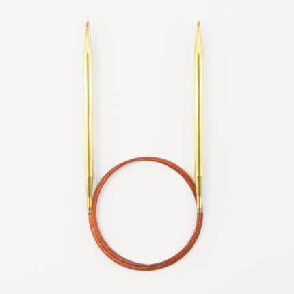 Спицы для вязания Addi круговые позолоченные с удлиненным кончиком, 6 мм, 80 см, арт.755-7/6-80