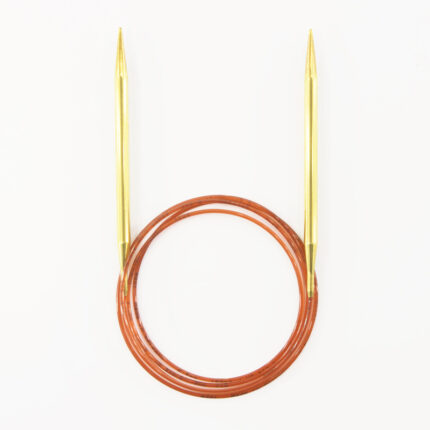 Спицы для вязания Addi круговые позолоченные с удлиненным кончиком, 6,5 мм, 150 см, арт.755-7/6.5-150
