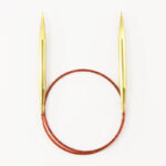 Спицы для вязания Addi круговые позолоченные с удлиненным кончиком, 6,5 мм, 50 см, арт.755-7/6.5-50