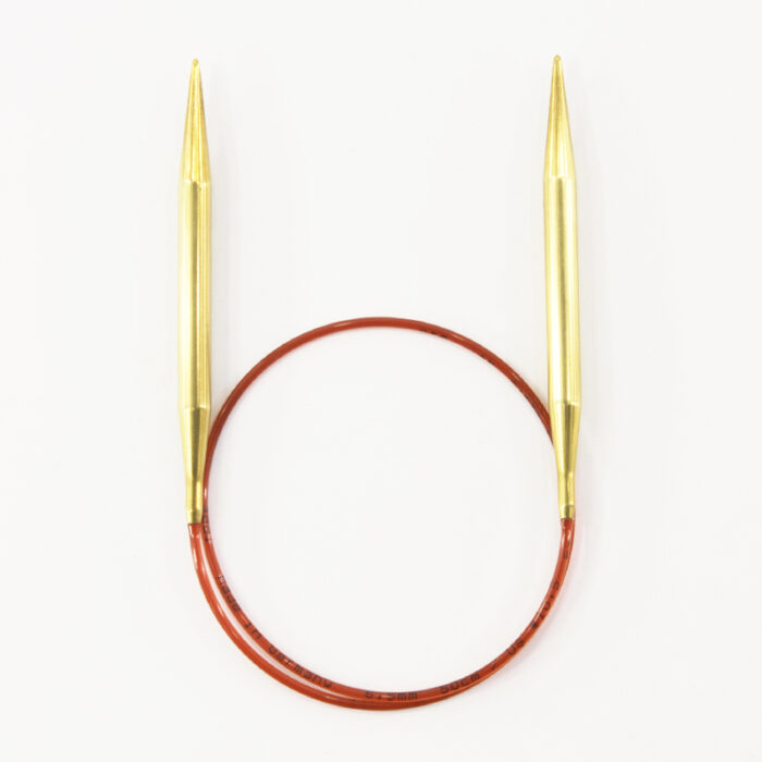 Спицы для вязания Addi круговые позолоченные с удлиненным кончиком, 6,5 мм, 50 см, арт.755-7/6.5-50